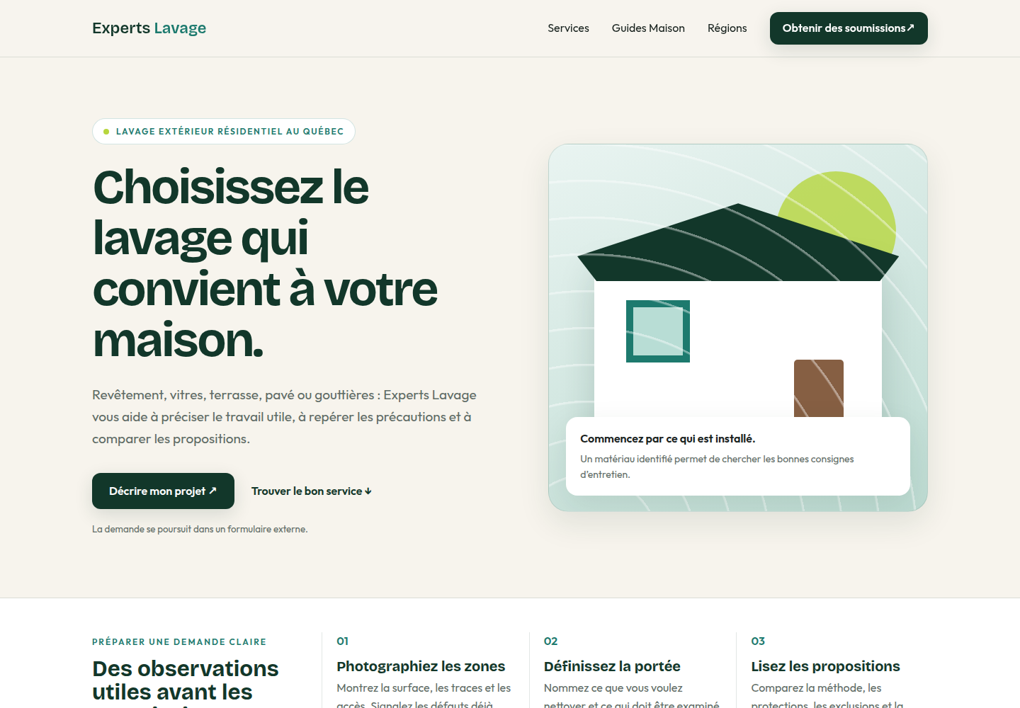 Aperçu du site Experts Lavage